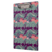 魚および紫色の波が付いているパターン クリップボード (左)