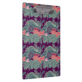 魚および紫色の波が付いているパターン クリップボード (右)