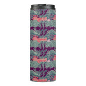 魚および紫色の波が付いているパターン タンブラー (裏面)