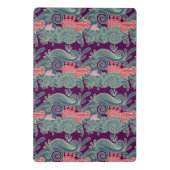 魚および紫色の波が付いているパターン ミニクリップボード (裏面)