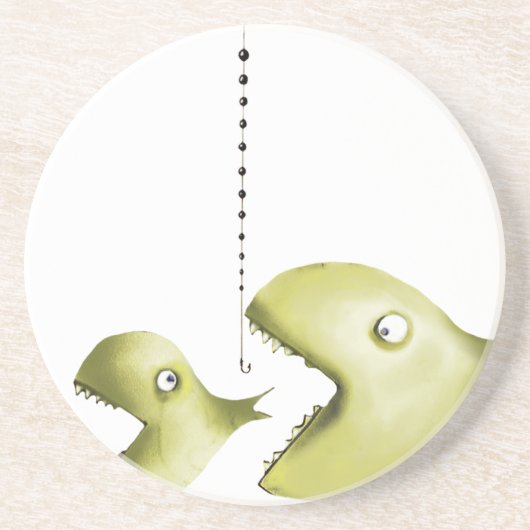 魚および釣り糸 コースター (正面)