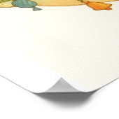 魚お洒落に乗るカエル ポスター (角)