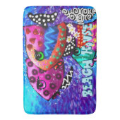 魚お洒落トリオカラフルパーソナライズされた航海の バスマット (正面縦)