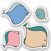 魚お洒落 シール (正面)