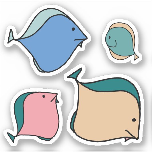 魚お洒落 シール (正面)