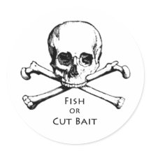 「魚かカットベイト」ジョリーロジャー海賊ロゴ