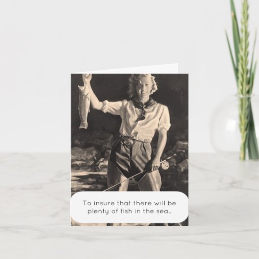 魚がたくさん捕まって、かわいいおもしろいを放つ カード (正面)