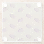 魚が付いているパターン ガラスコースター (裏面)