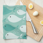 魚が付いているパターン キッチンタオル (四つ折り)