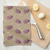 魚が付いているパターン キッチンタオル (四つ折り)