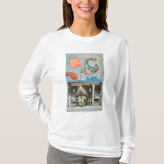 魚が付いているBernsteinの魚の小洞窟の眺め Tシャツ (正面)