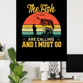 魚が呼んでいるフィッシャーアート ポスター (ホームオフィス)