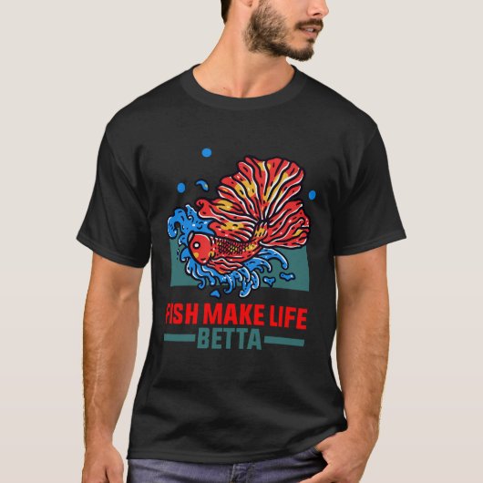 魚が命を作るベッタ185 Tシャツ (正面)