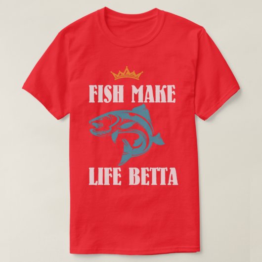 魚が命を作るBetta 1 Tシャツ (デザイン正面)