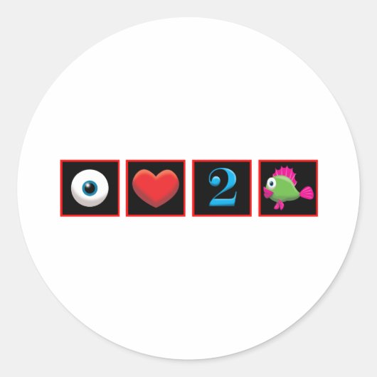 魚が好きだ ラウンドシール (正面)