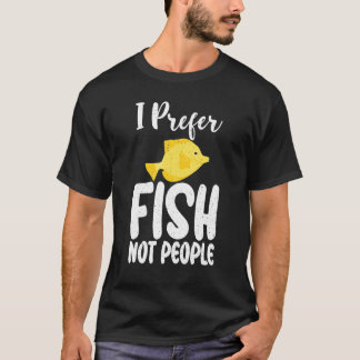 魚が好きで人間が好きじゃない面白い魚の飼い主 Tシャツ