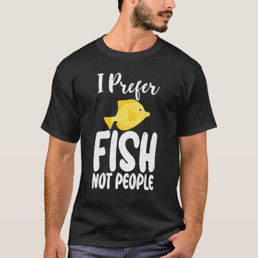 魚が好きで人間が好きじゃない面白い魚の飼い主 Tシャツ (正面)