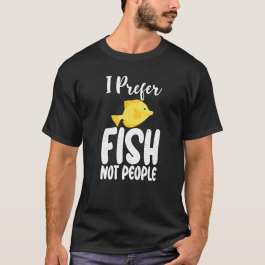 魚が好き 人間が嫌い おかしい魚の飼い主 プレミアム Tシャツ (正面)