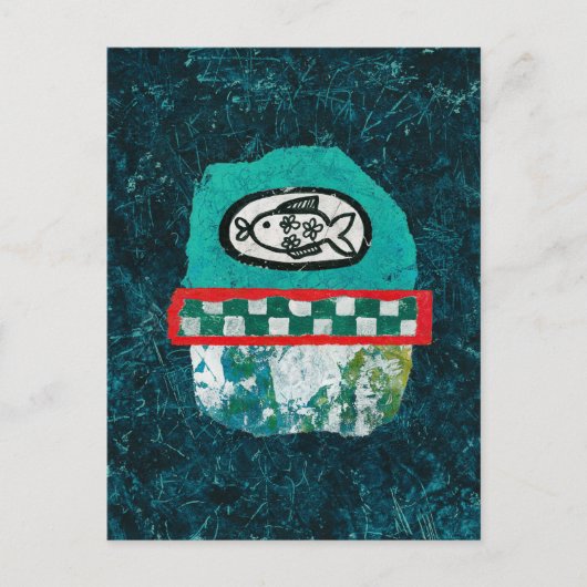 魚が市場のはがきに行く ポストカード (正面)