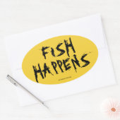 魚が来る 楕円形シール (封筒)