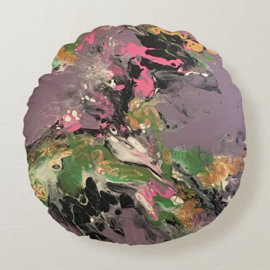 魚が枕を丸めて揚げる ラウンドクッション (正面)