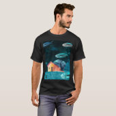 魚が泳ぐ水中ハウススネイル Tシャツ (正面フル)