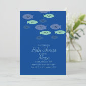 魚が泳ぐ水族館ブルーベビーシャワーが登場 招待状 (スタンド正面)