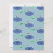 魚が泳ぐ水族館 ブルー ベイビーシャワー    招待状 (裏面)