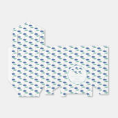 魚が泳ぐ青い赤ちゃんシャワー フェイバーボックス (折り畳みなし)