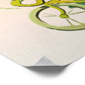 魚が自転車で暖かい背景に乗る ポスター (角)