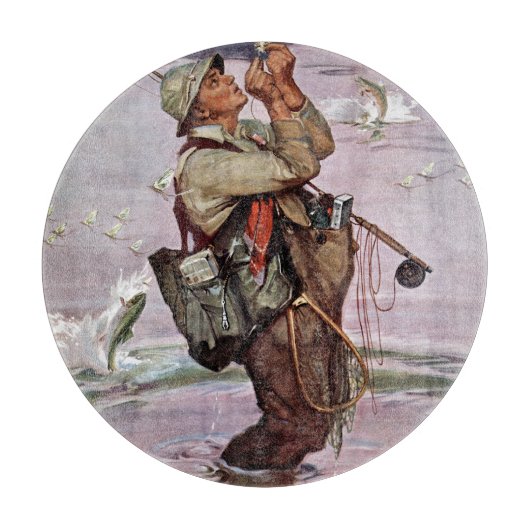 魚が跳んでいる カッティングボード (正面)