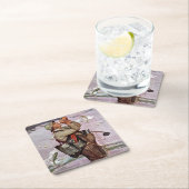 魚が跳んでいる スクエアペーパーコースター (インサイチュ)