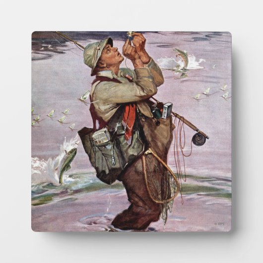 魚が跳んでいる フォトプラーク (正面)