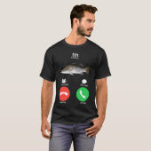 魚が電話してる 通知 メッセージ 拒否 受諾 電話 Tシャツ (正面フル)