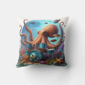 魚で叩くタコカラフルコ クッション (裏面)