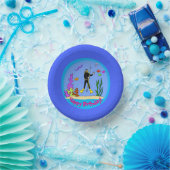 魚とおもしろいスキューバダイバー漫画紙プレート ペーパーボウル (パーティー)