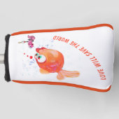 魚とおもしろいワームのゴルフヘッドカバー – カスタム文字 ゴルフヘッドカバー (正面)