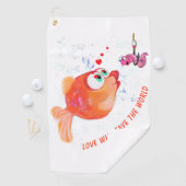 魚とおもしろい虫ゴルフタオル – カスタム文字 ゴルフタオル (インサイチュ)