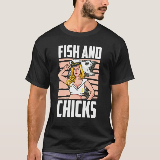 魚とひよこ 帆船 帆 航海 船 セーリング Tシャツ (正面)