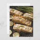 魚とアスパラガス料理オングリル ポストカード (正面/裏面)