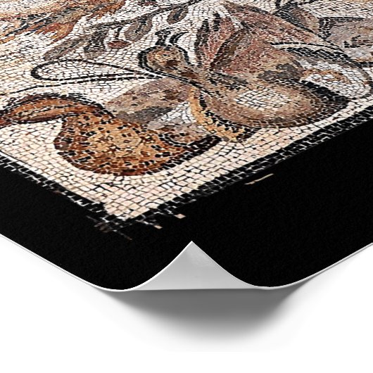 魚とアヒルのポンペイからローマのモザイク ポスター (角)