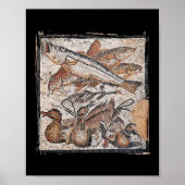 魚とアヒルのポンペイからローマのモザイク ポスター (正面)