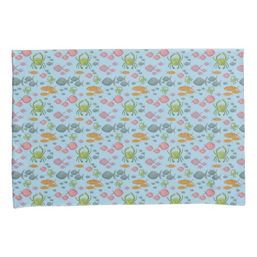 魚とカニ 枕カバー (正面右)