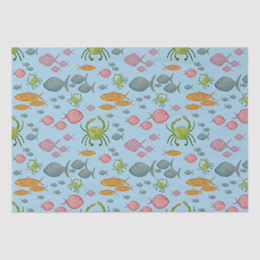 魚とカニ 薄葉紙 (正面)