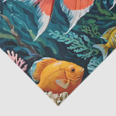 魚とサンゴのアクリル画  薄葉紙 (詳細)