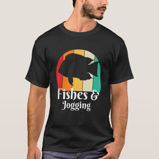 魚とジョギング Tシャツ (正面)