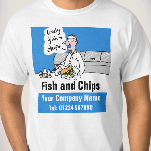 魚とチップの漫画をパーソナライズ Tシャツ