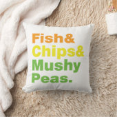 魚とチップスとキノコ豆。 クッション (ブランケット)