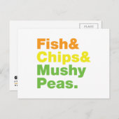 魚とチップスとキノコ豆。 ポストカード (正面/裏面)