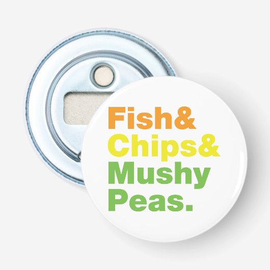 魚とチップスとキノコ豆。 栓抜き (正面)